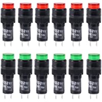 RUNCCI-YUN 12 pcs LED indicador luz piloto ，LED indicador de senal ，LED Piloto Dash Indicador de luz ，12v LED Luz Rojo…